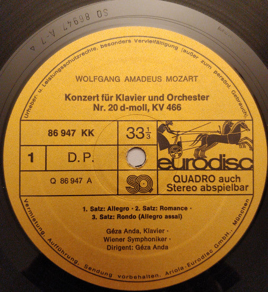 Géza Anda, Wolfgang Amadeus Mozart, Wiener Symphoniker – Concerto No.20 KV 466 - Concerto No.21 KV 467 D-Moll LP vinyl record, image 5 of 6
