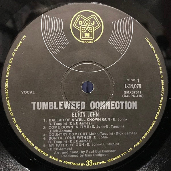 Elton John – Tumbleweed Connection LP vinyl record, image 3 of 10