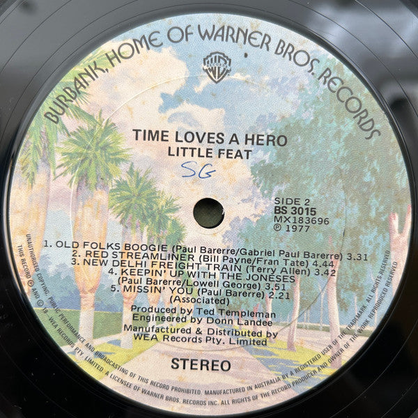 Little Feat – Time Loves A Hero LP vinyl record, image 4 of 6