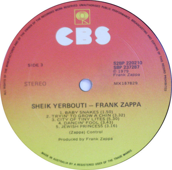 Frank Zappa – Sheik Yerbouti (2xLP) LP vinyl record, image 7 of 8
