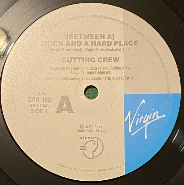 Cutting Crew – (Between A) Rock And A Hard Place 7" vinyl record, image 2 of 2
