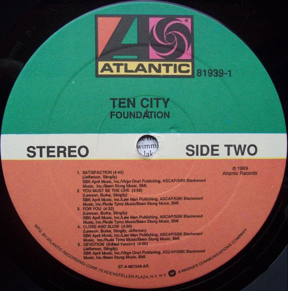 Ten City – Foundation LP vinyl record, image 4 of 4