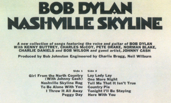 Bob Dylan – Nashville Skyline LP vinyl record, image 6 of 10