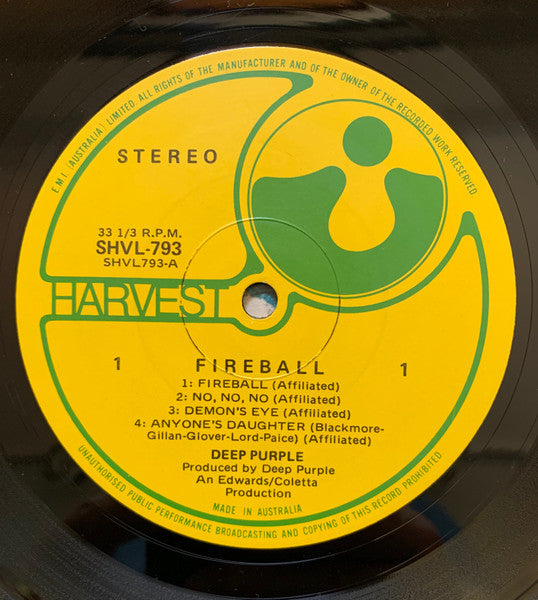 Deep Purple – Fireball LP vinyl record, image 3 of 4