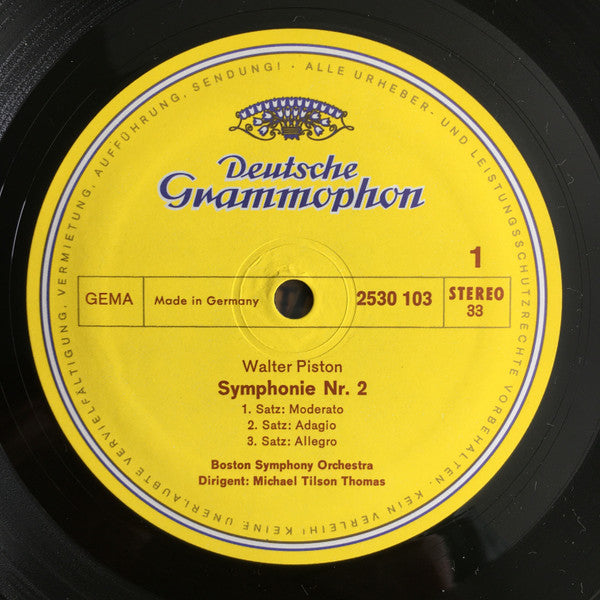 William Schuman, Walter Piston, Paul Zukofsky, Boston Symphony Orchestra, Michael Tilson Thomas – Violin Concerto / Symphony No. 2 LP vinyl record, image 3 of 4