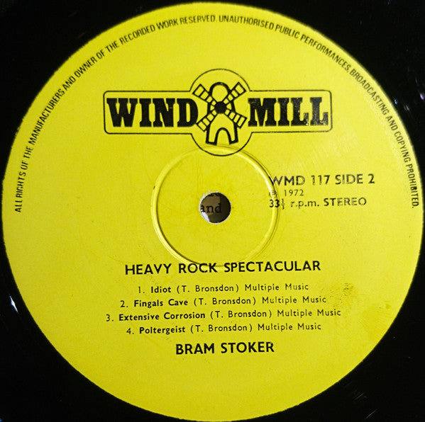 Bram Stoker – Heavy Rock Spectacular LP vinyl record, image 4 of 4