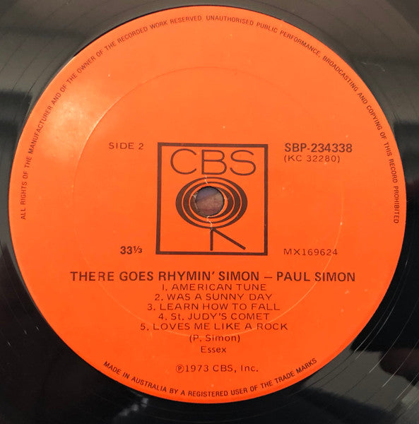 Paul Simon – There Goes Rhymin' Simon LP vinyl record, image 6 of 6