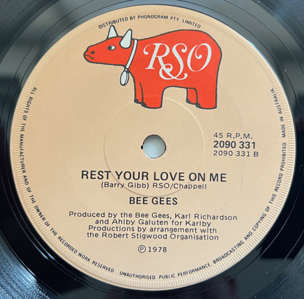 Bee Gees – Too Much Heaven 7" vinyl record, image 2 of 2