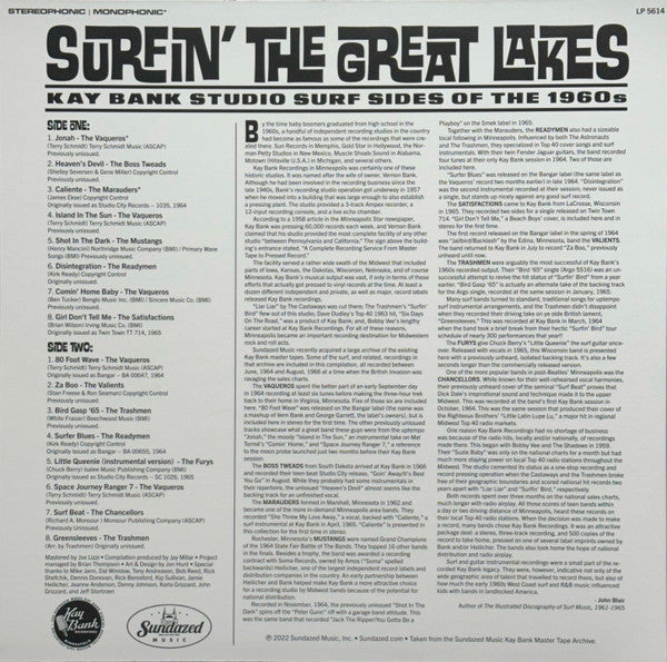 Various – Surfin' The Great Lakes: Kay Bank Studio Surf Sides Of The 1960s LP vinyl record, image 2 of 6