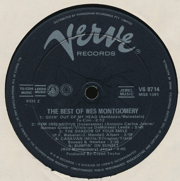 Wes Montgomery – The Best Of Wes Montgomery LP vinyl record, image 4 of 4