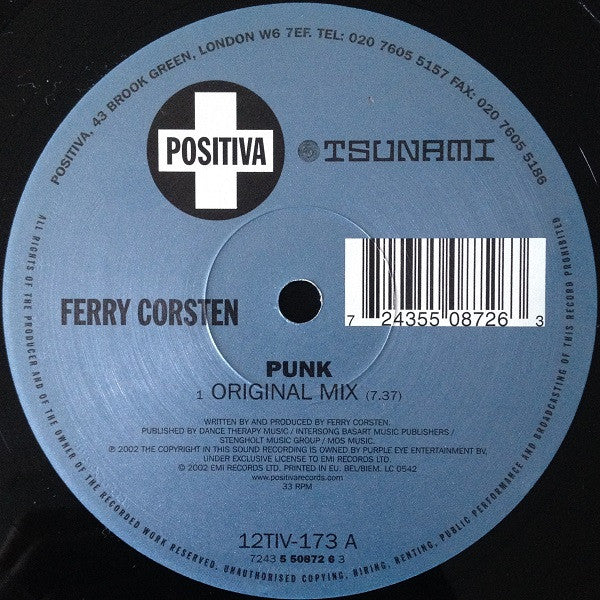 Ferry Corsten – Punk 12" vinyl record, image 3 of 4