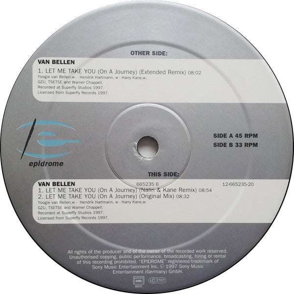 Van Bellen – Let Me Take You (On A Journey) 12" vinyl record, image 3 of 5