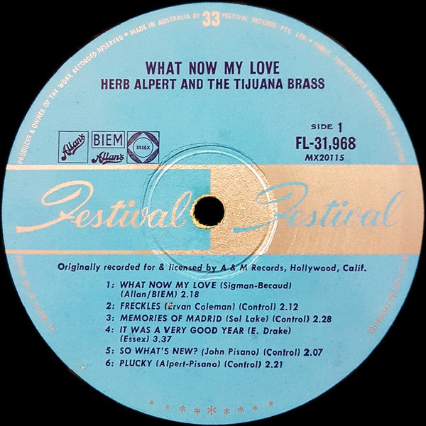 Herb Alpert & The Tijuana Brass – What Now My Love LP vinyl record, image 3 of 4