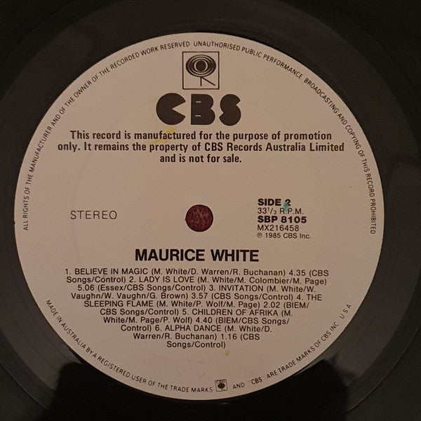 Maurice White – Maurice White LP vinyl record, image 5 of 5
