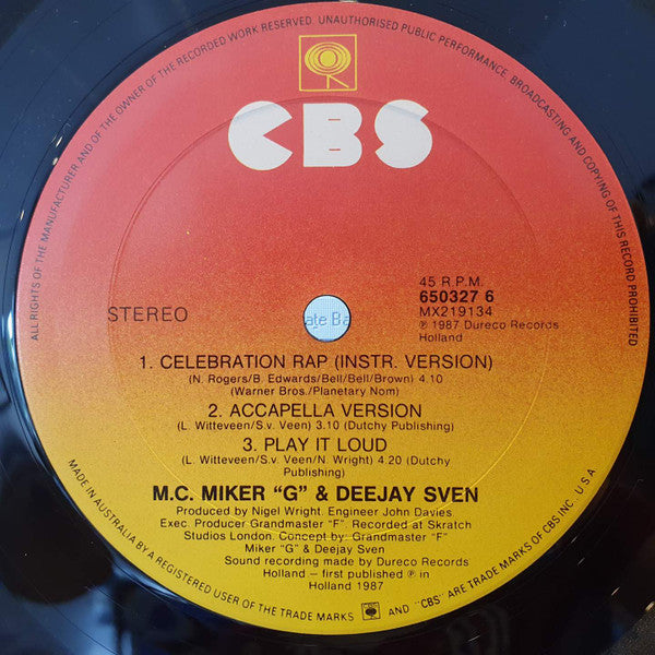MC Miker G. & DJ Sven – Celebration Rap 12" vinyl record, image 4 of 4