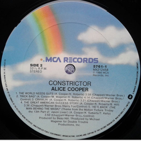 Alice Cooper – Constrictor LP vinyl record, image 5 of 5