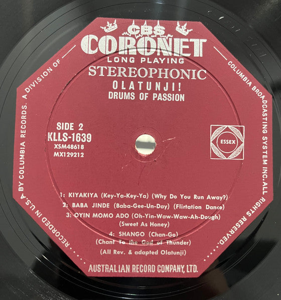 Babatunde Olatunji – Drums Of Passion LP vinyl record, image 4 of 4