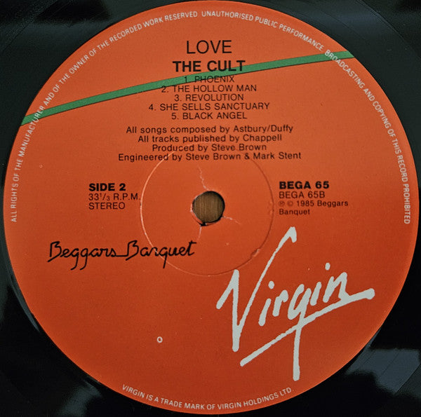 The Cult – Love LP vinyl record, image 6 of 6