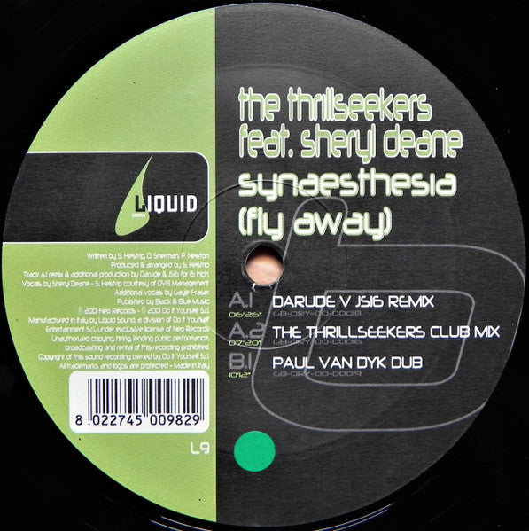 The Thrillseekers, Sheryl Deane – Synaesthesia (Fly Away) 12" vinyl record, image 3 of 4