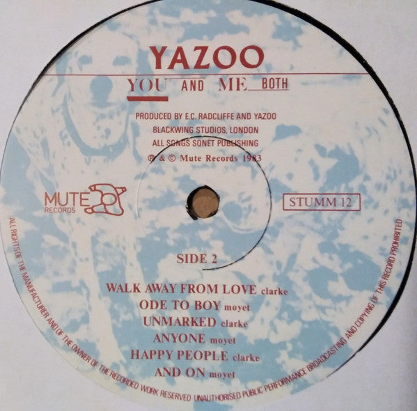 Yazoo – You And Me Both LP vinyl record, image 4 of 6