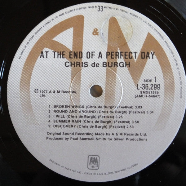 Chris de Burgh – At The End Of A Perfect Day LP vinyl record, image 8 of 9