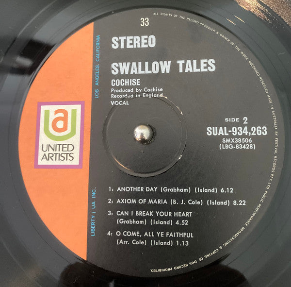 Cochise – Swallow Tales LP vinyl record, image 3 of 4