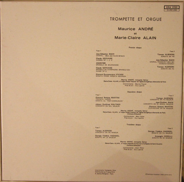 Maurice André, Marie-Claire Alain – Trompette Et Orgue (3xLP) LP vinyl record, image 2 of 2