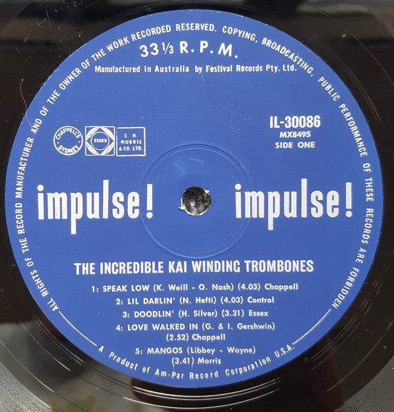 The Kai Winding Trombones – The Incredible Kai Winding Trombones LP vinyl record, image 4 of 4