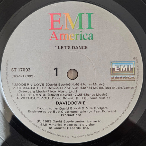 David Bowie – Let's Dance LP vinyl record, image 3 of 8