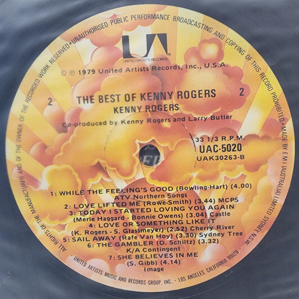 Kenny Rogers – The Best Of Kenny Rogers LP vinyl record, image 3 of 3