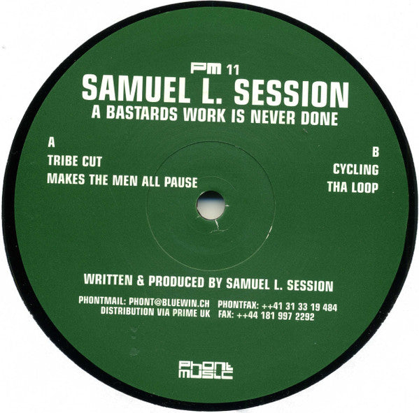Samuel L Session – A Bastards Work Is Never Done 12" vinyl record, image 1 of 2