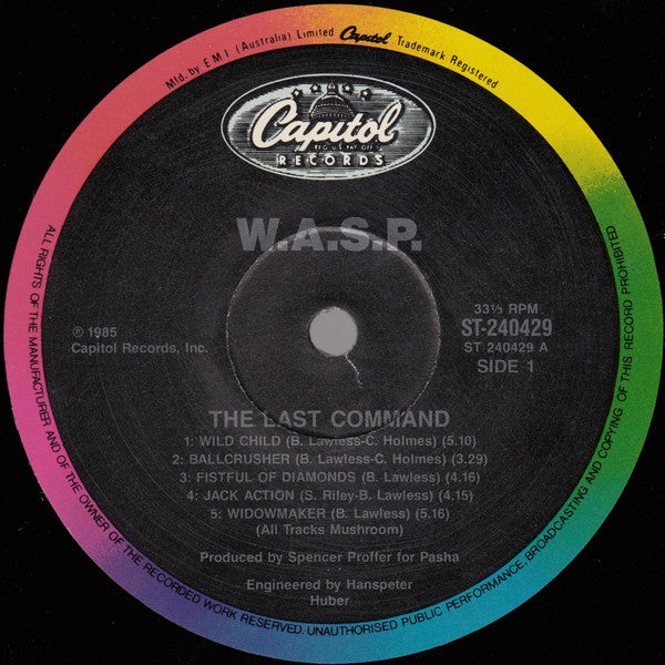 W.A.S.P. – The Last Command LP vinyl record, image 5 of 7