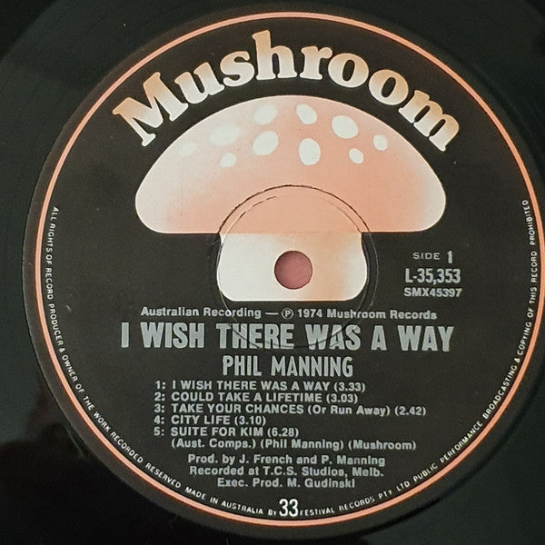 Phil Manning – I Wish There Was A Way LP vinyl record, image 3 of 4