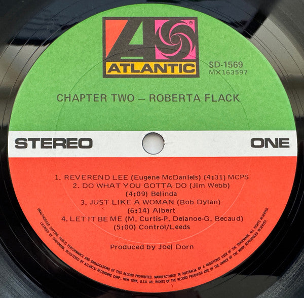 Roberta Flack – Chapter Two LP vinyl record, image 3 of 4