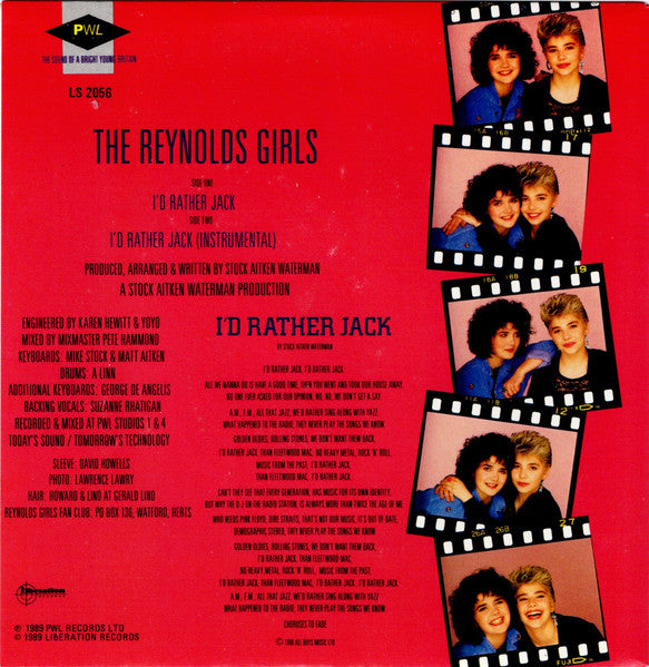 The Reynolds Girls – I'd Rather Jack 7" vinyl record, image 2 of 4