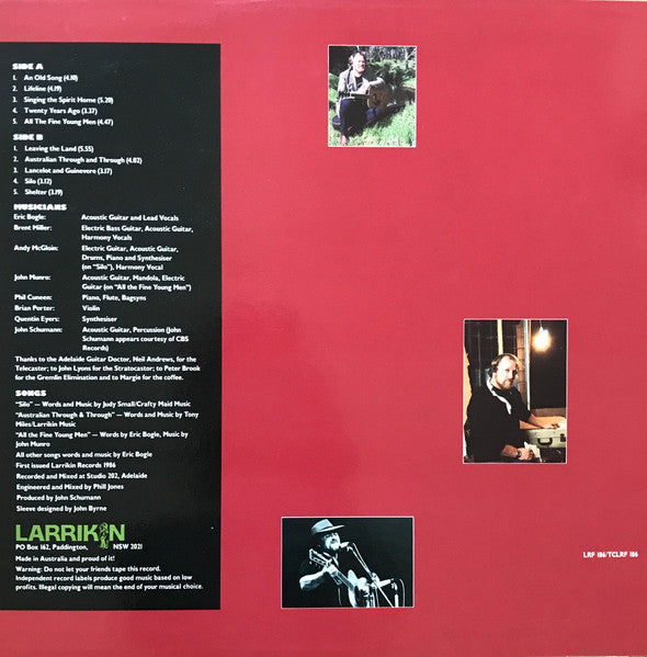 Eric Bogle – Singing The Spirit Home LP vinyl record, image 2 of 6