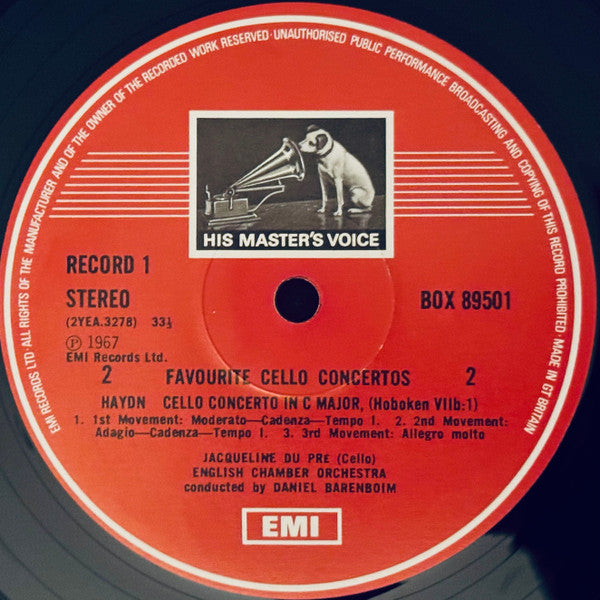 Antonín Dvořák, Sir Edward Elgar, Joseph Haydn, Robert Schumann, Jacqueline du Pré – Favourite Cello Concertos LP vinyl record, image 3 of 10