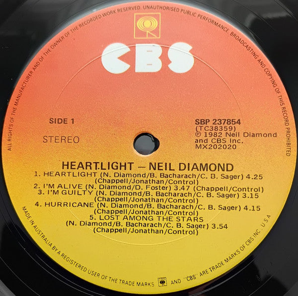 Neil Diamond – Heartlight LP vinyl record, image 5 of 6