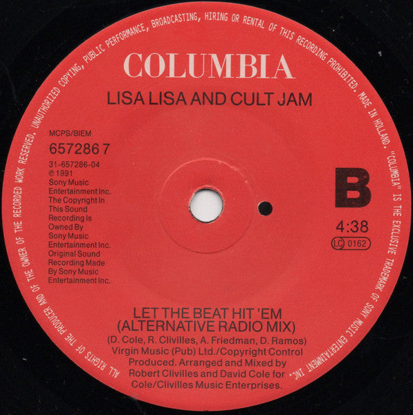 Lisa Lisa & Cult Jam – Let The Beat Hit 'Em 7" vinyl record, image 4 of 4