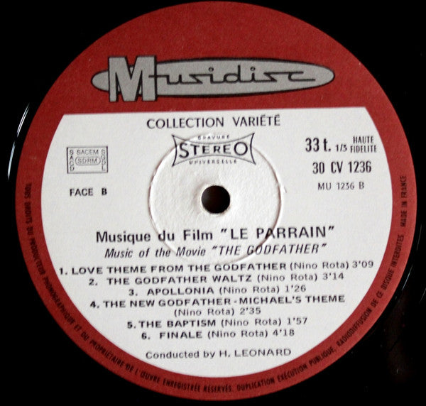 Nino Rota, Henry Léonard – Le Parrain (The Godfather) (Musique Du Film - Music Of The Movie) LP vinyl record, image 4 of 7