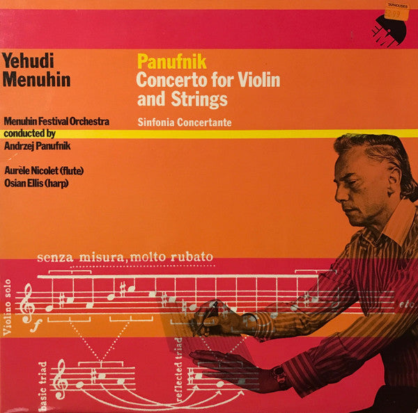 Andrzej Panufnik, Yehudi Menuhin, Menuhin Festival Orchestra, Aurèle Nicolet, Osian Ellis – Concerto For Violin And Strings / Sinfonia Concertante LP vinyl record, image 1 of 6