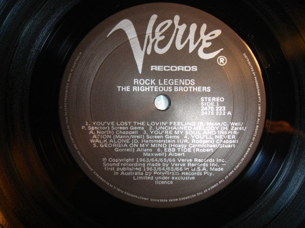 The Righteous Brothers – Rock Legends LP vinyl record, image 3 of 3