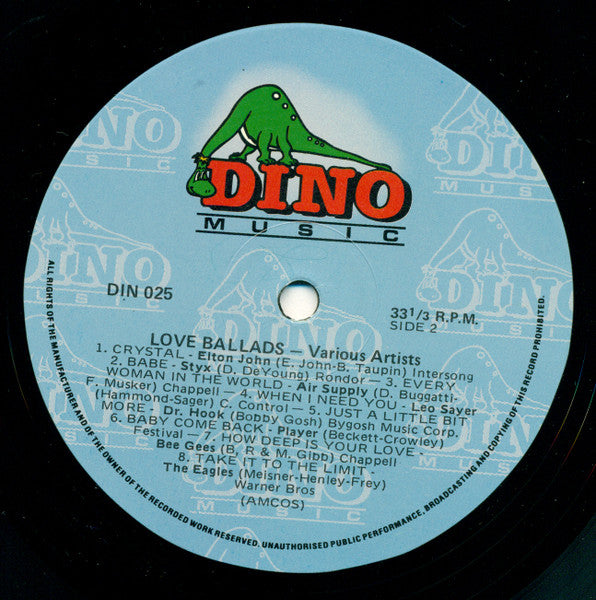 Various – Love Ballads LP vinyl record, image 4 of 4
