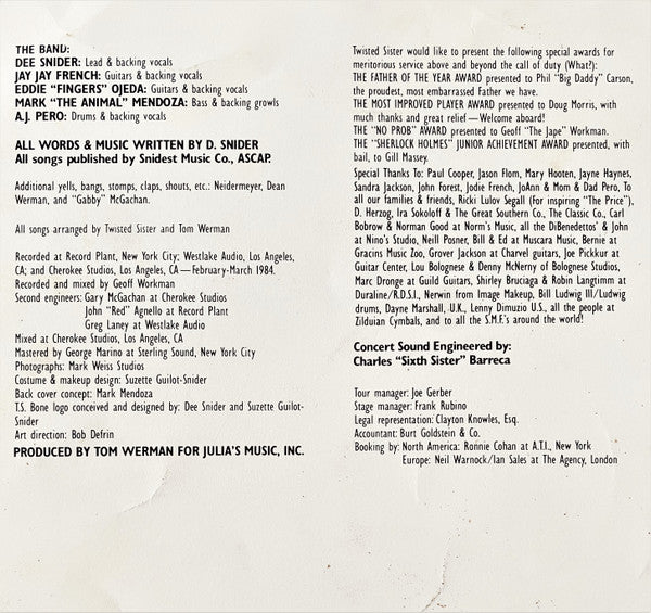 Twisted Sister – Stay Hungry LP vinyl record, image 7 of 8