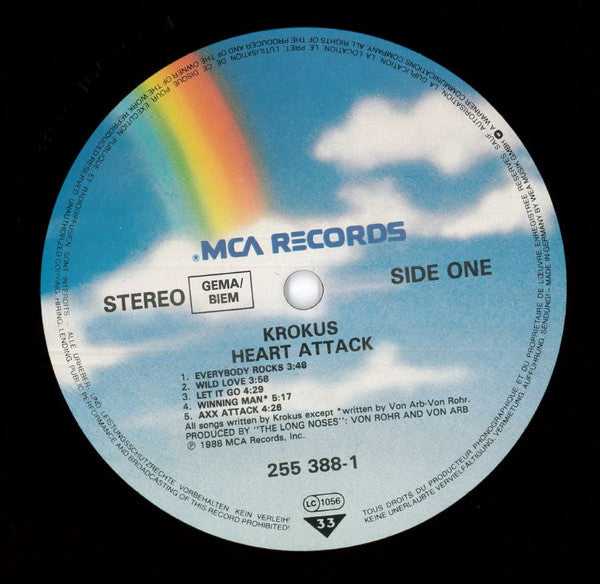 Krokus – Heart Attack LP vinyl record, image 3 of 5