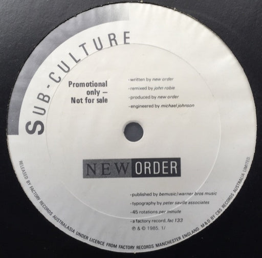 New Order – Sub-Culture 12" vinyl record, image 1 of 5