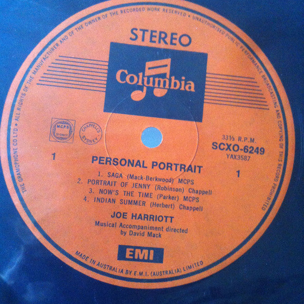 Joe Harriott – Personal Portrait LP vinyl record, image 4 of 5