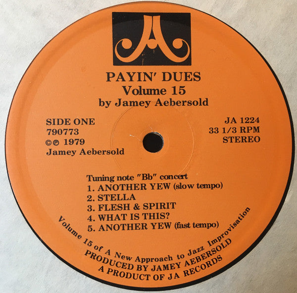 Jamey Aebersold – Payin' Dues LP vinyl record, image 3 of 4