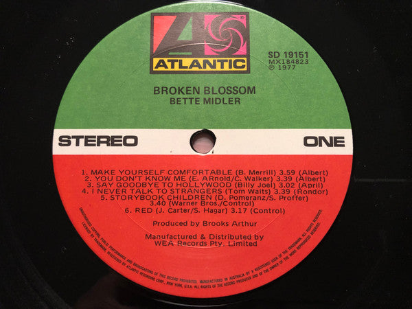 Bette Midler – Broken Blossom LP vinyl record, image 2 of 3