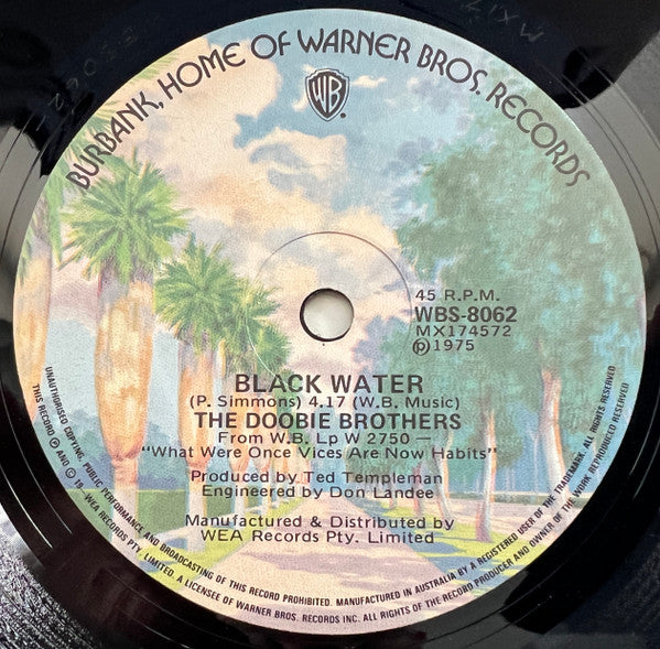 The Doobie Brothers – Black Water 7" vinyl record, image 1 of 2